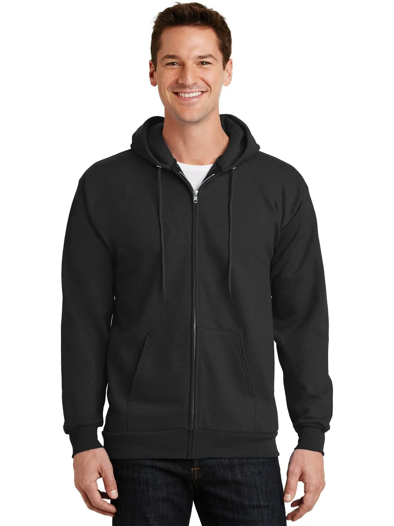 OUTLET-Port & Company Ultimate Full-Zip Hooded Sweatshirt