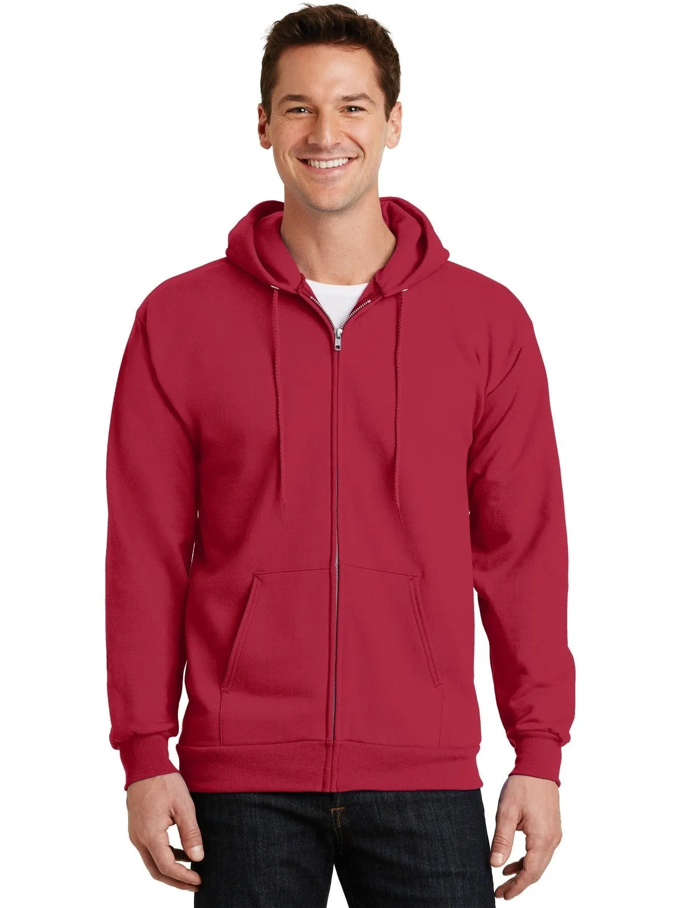 OUTLET-Port & Company Ultimate Full-Zip Hooded Sweatshirt