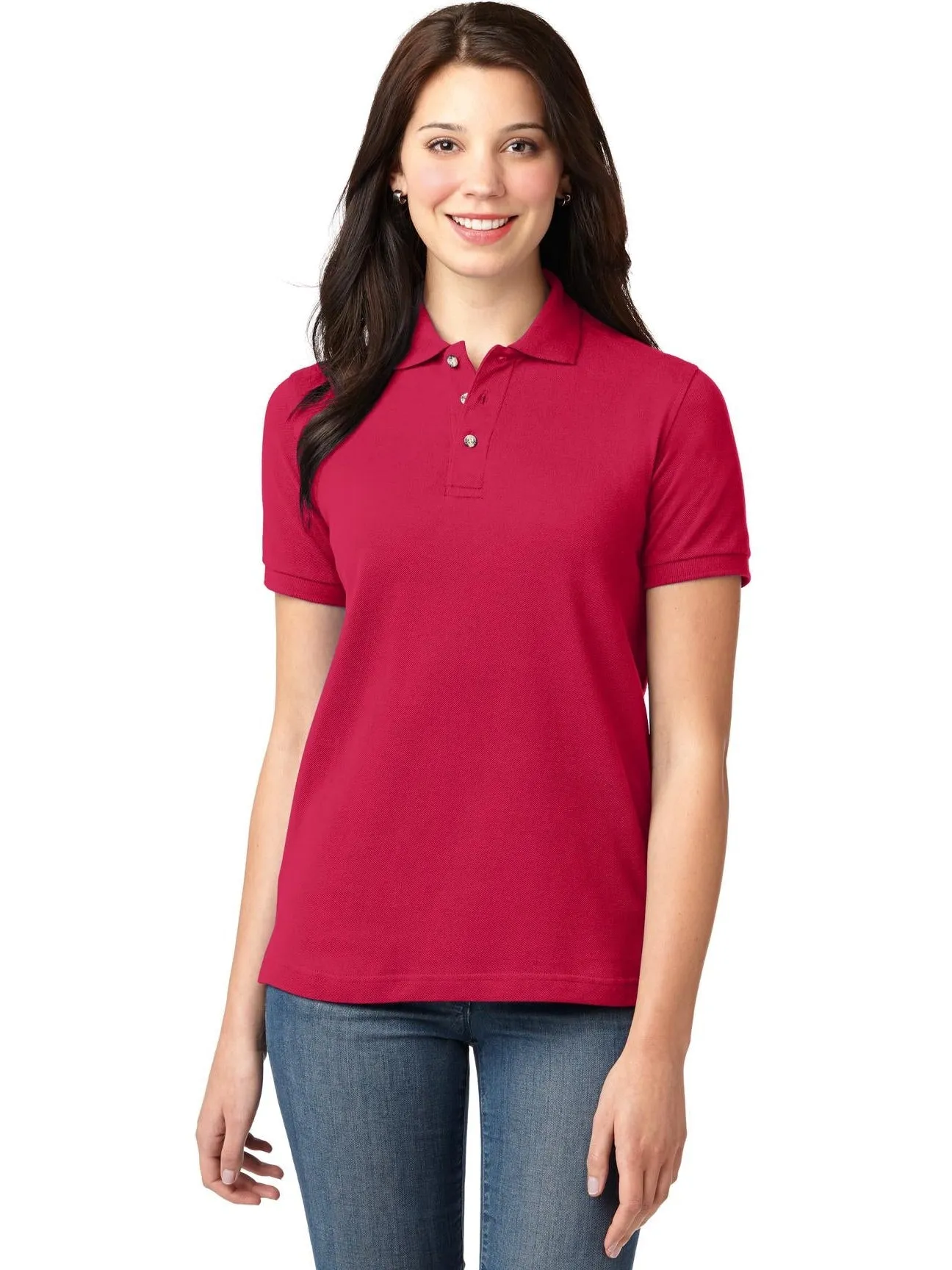 OUTLET-Port Authority Ladies Pique Knit Polo