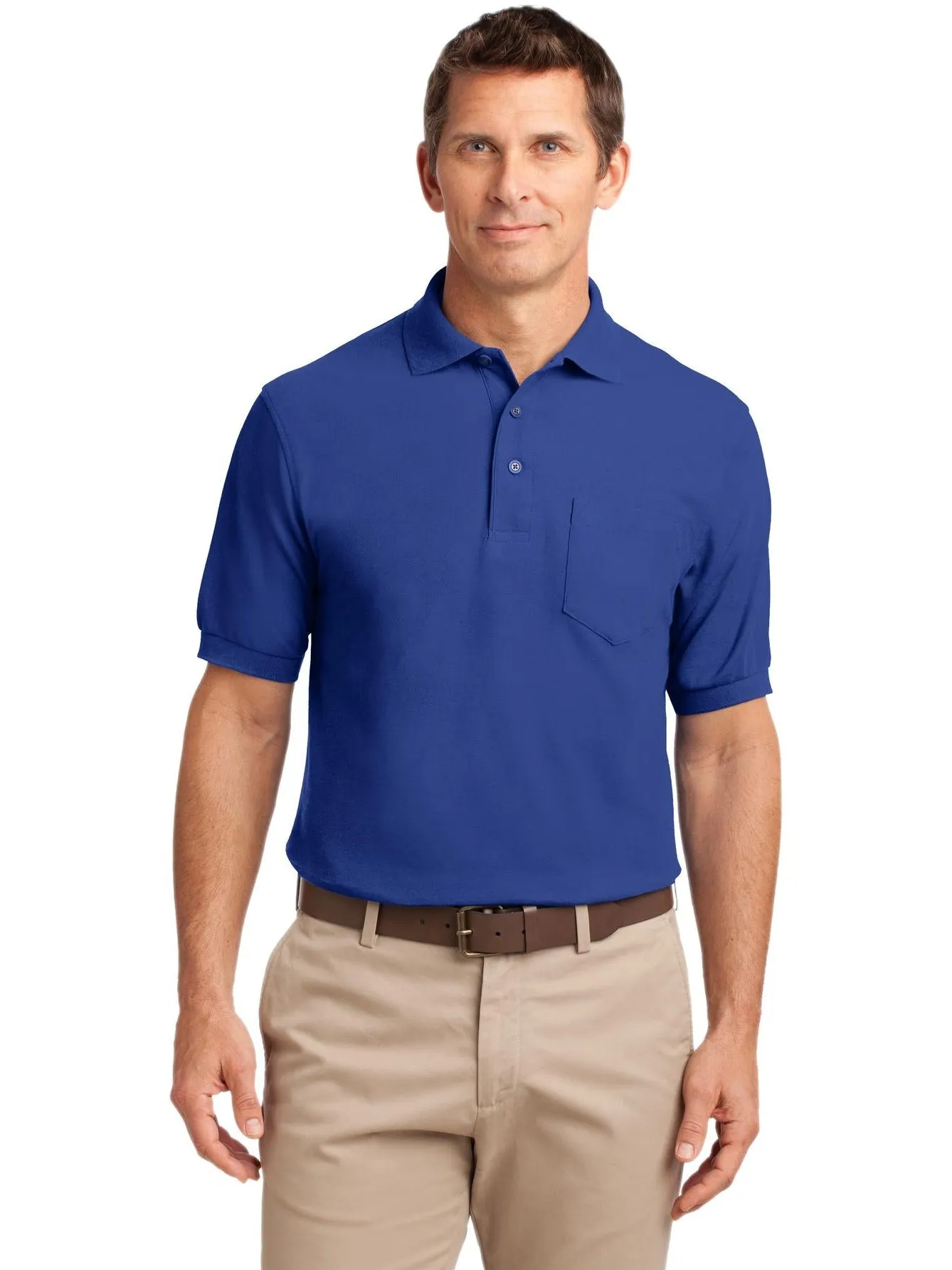 OUTLET-Port Authority Tall Silk Touch Polo with Pocket