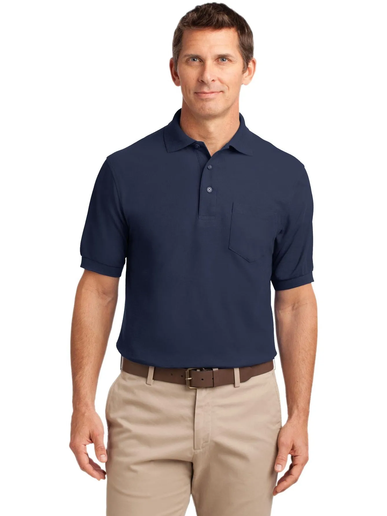OUTLET-Port Authority Tall Silk Touch Polo with Pocket