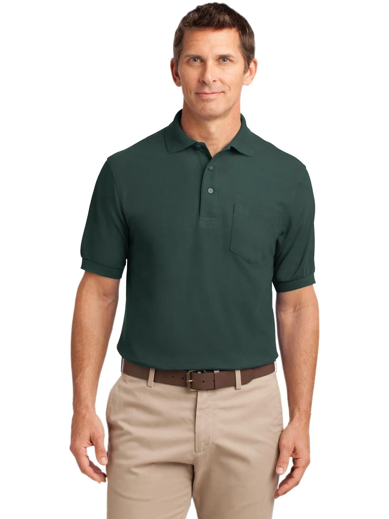 OUTLET-Port Authority Tall Silk Touch Polo with Pocket