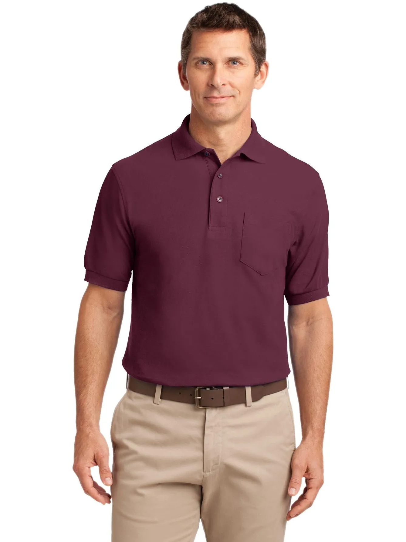 OUTLET-Port Authority Tall Silk Touch Polo with Pocket