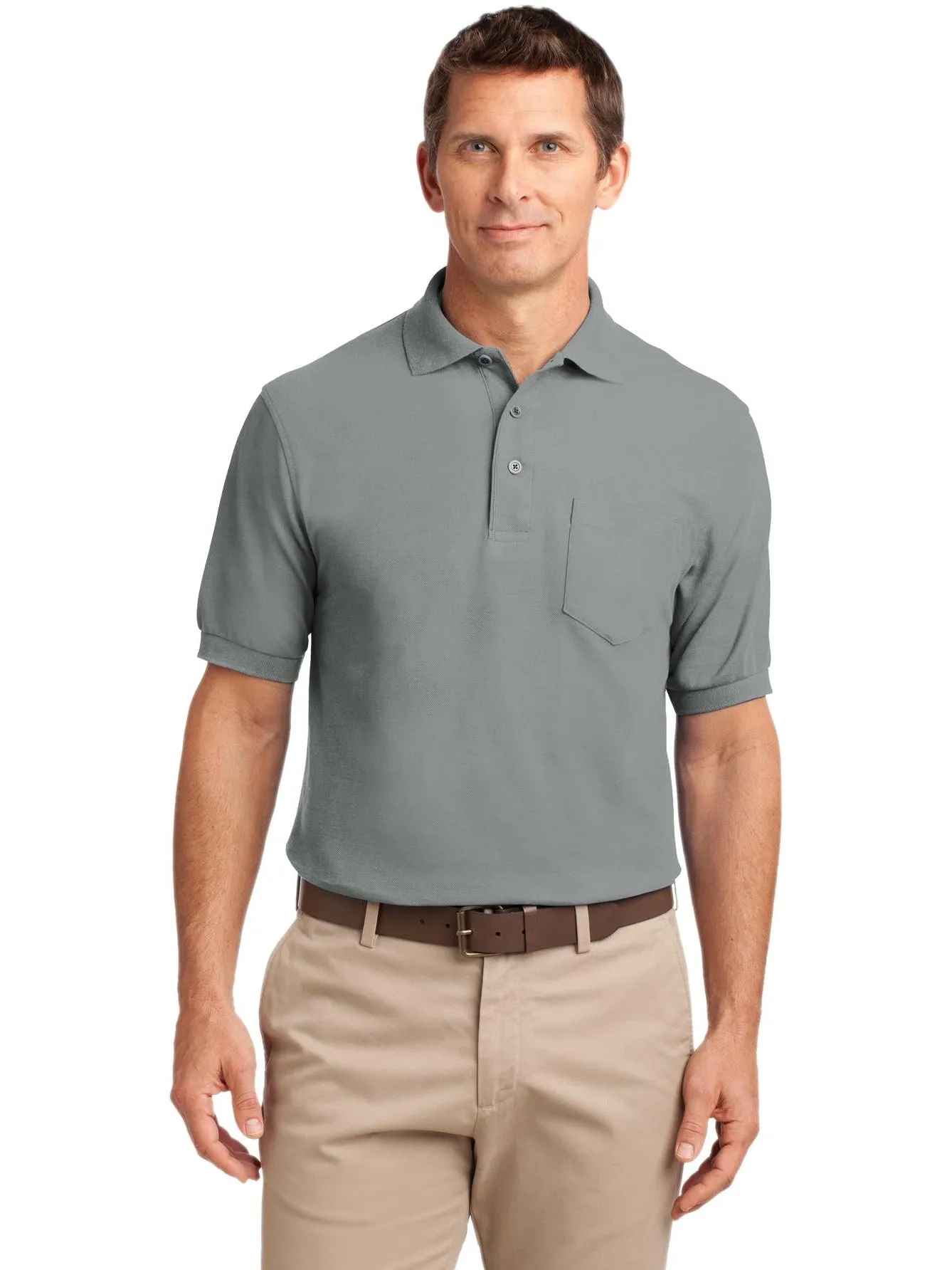 OUTLET-Port Authority Tall Silk Touch Polo with Pocket