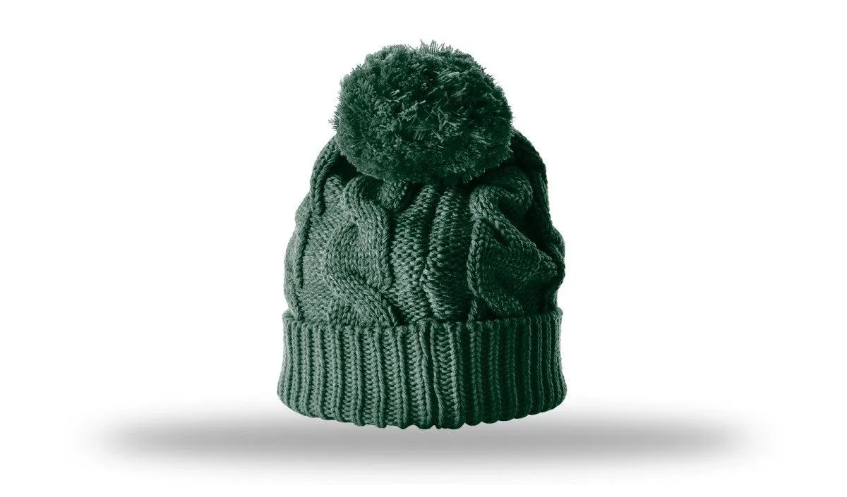 OUTLET-Richardson Chunk Twist Knit Beanie W/ Cuff & Pom