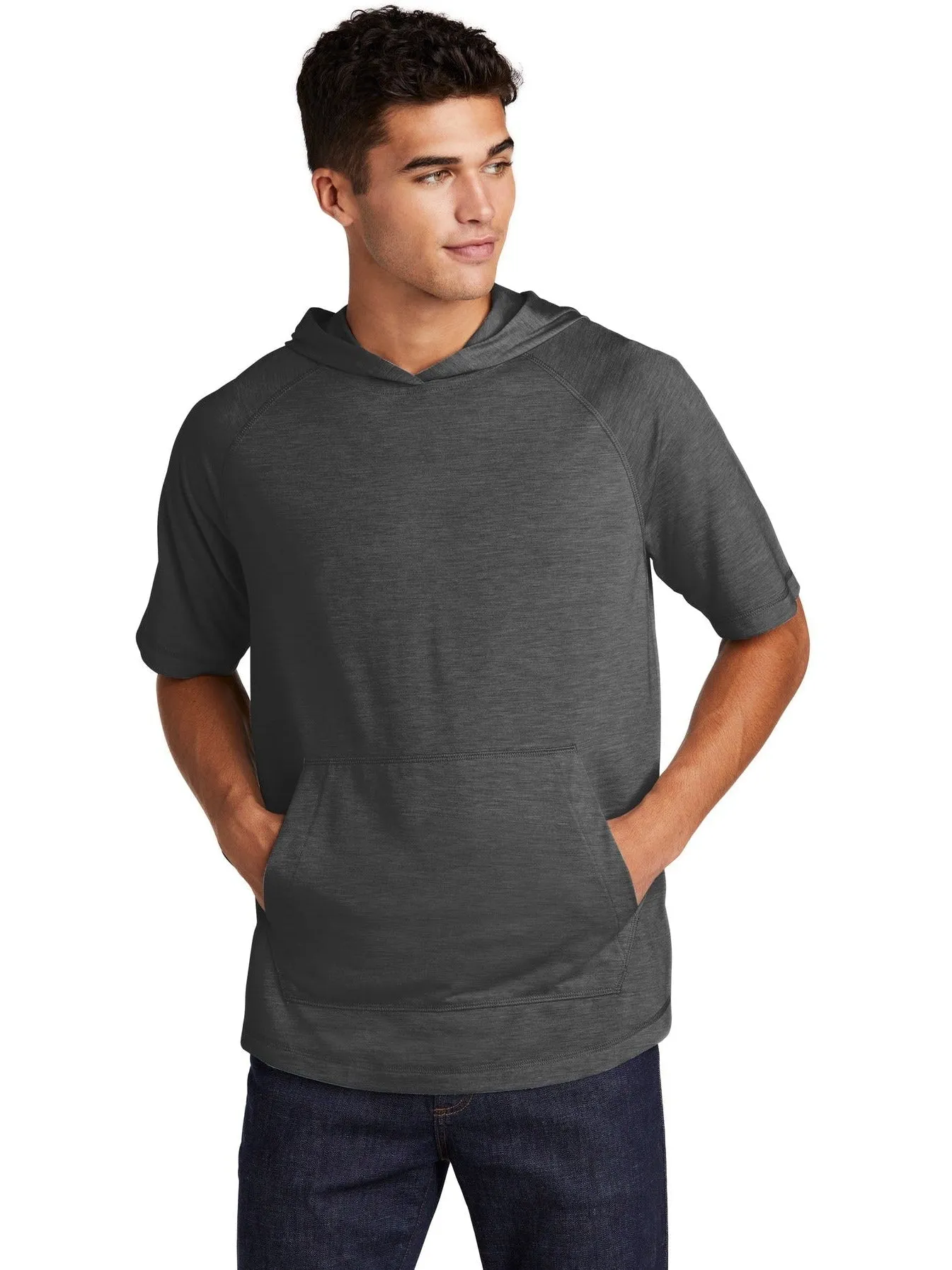 OUTLET-Sport-Tek PosiCharge Tri-Blend Wicking Short Sleeve Hoodie
