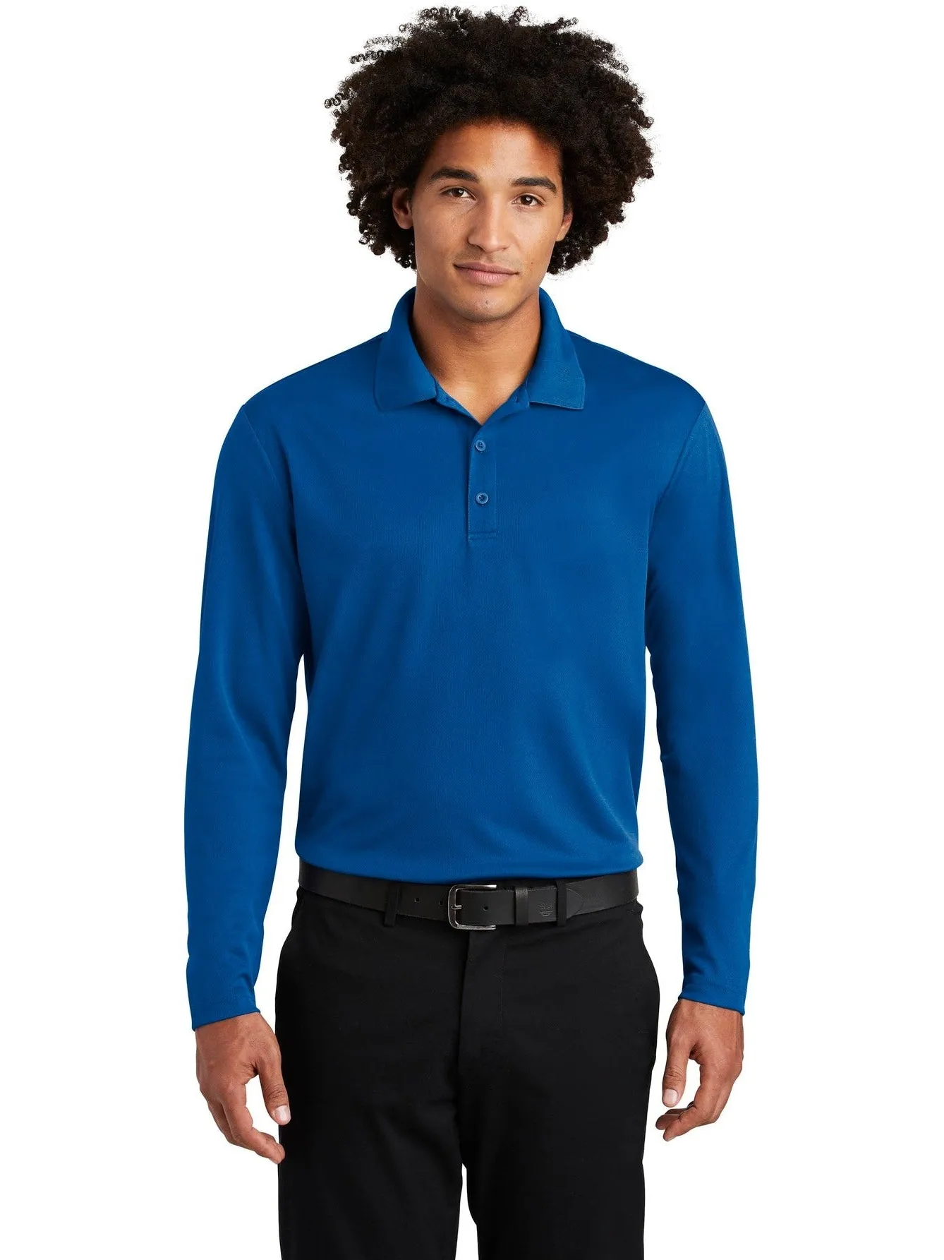 OUTLET-Sport-TekPosiChargeRacerMeshLong Sleeve Polo