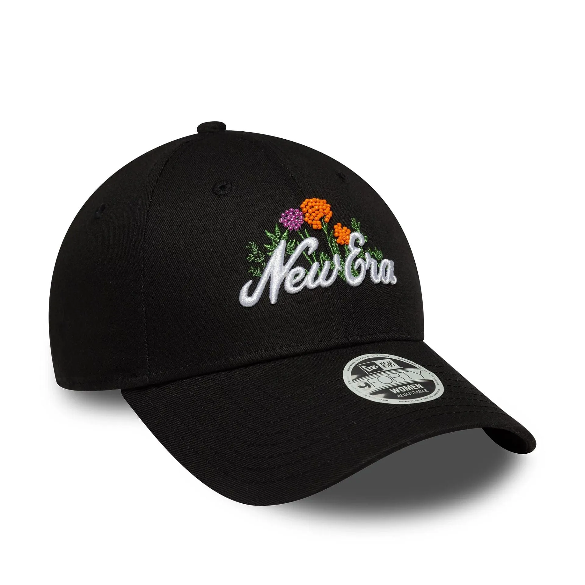 Womens New Era Beaded Black 9FORTY Adjustable Cap Billy J