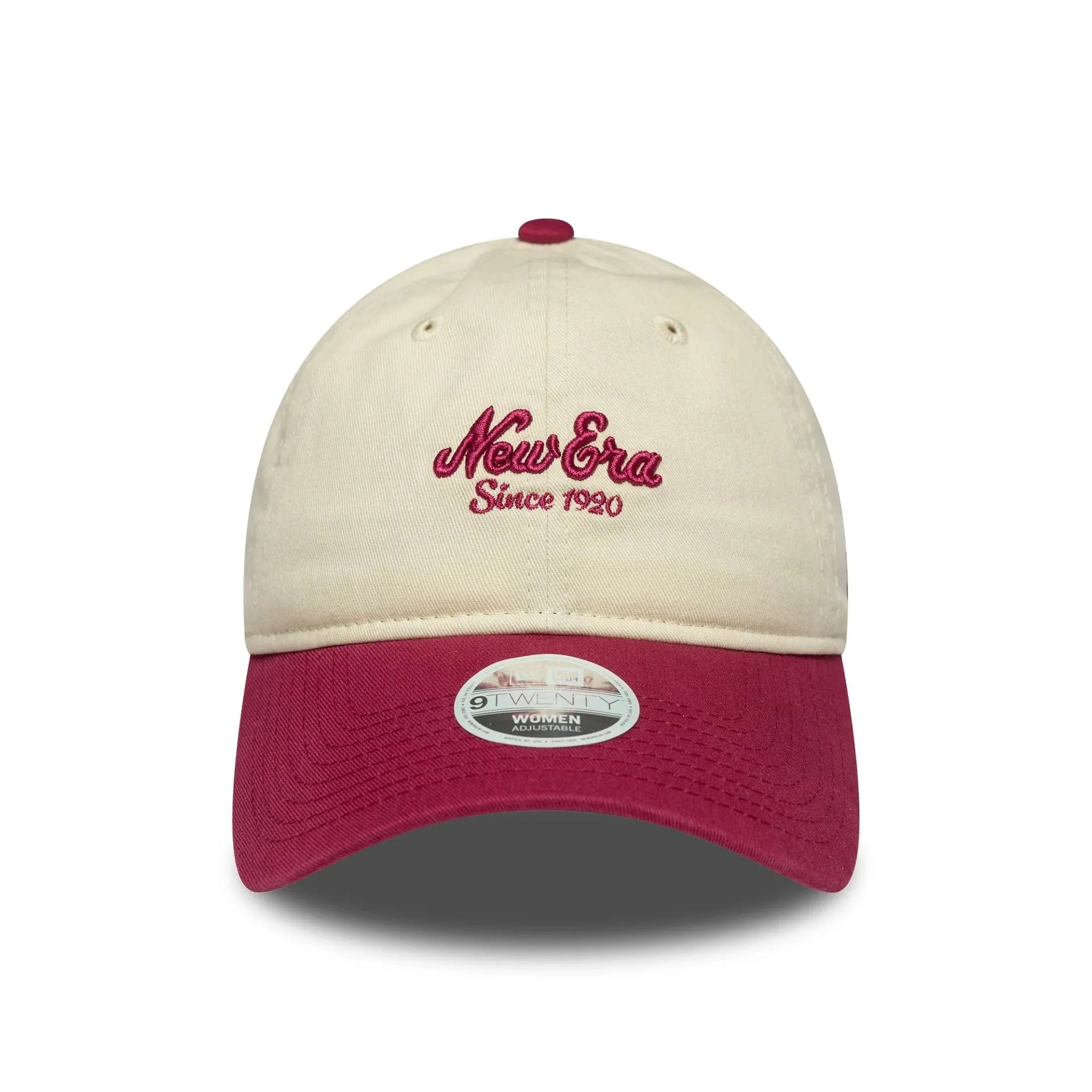 Womens New Era Cream & Dark Red 9TWENTY Adjustable Cap Billy J