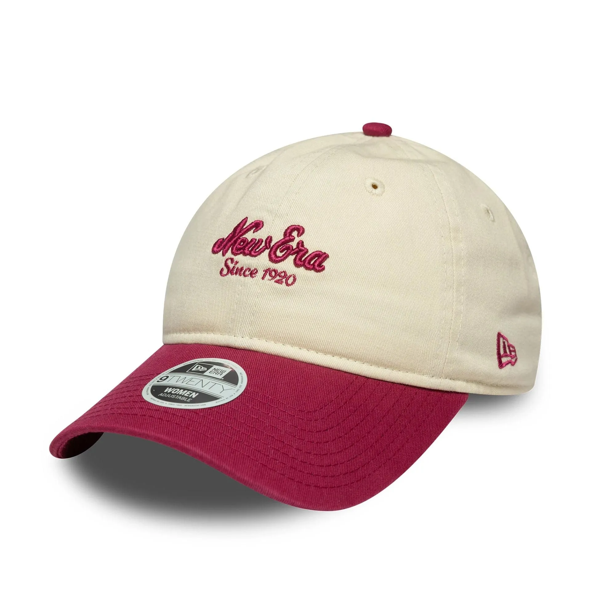Womens New Era Cream & Dark Red 9TWENTY Adjustable Cap Billy J