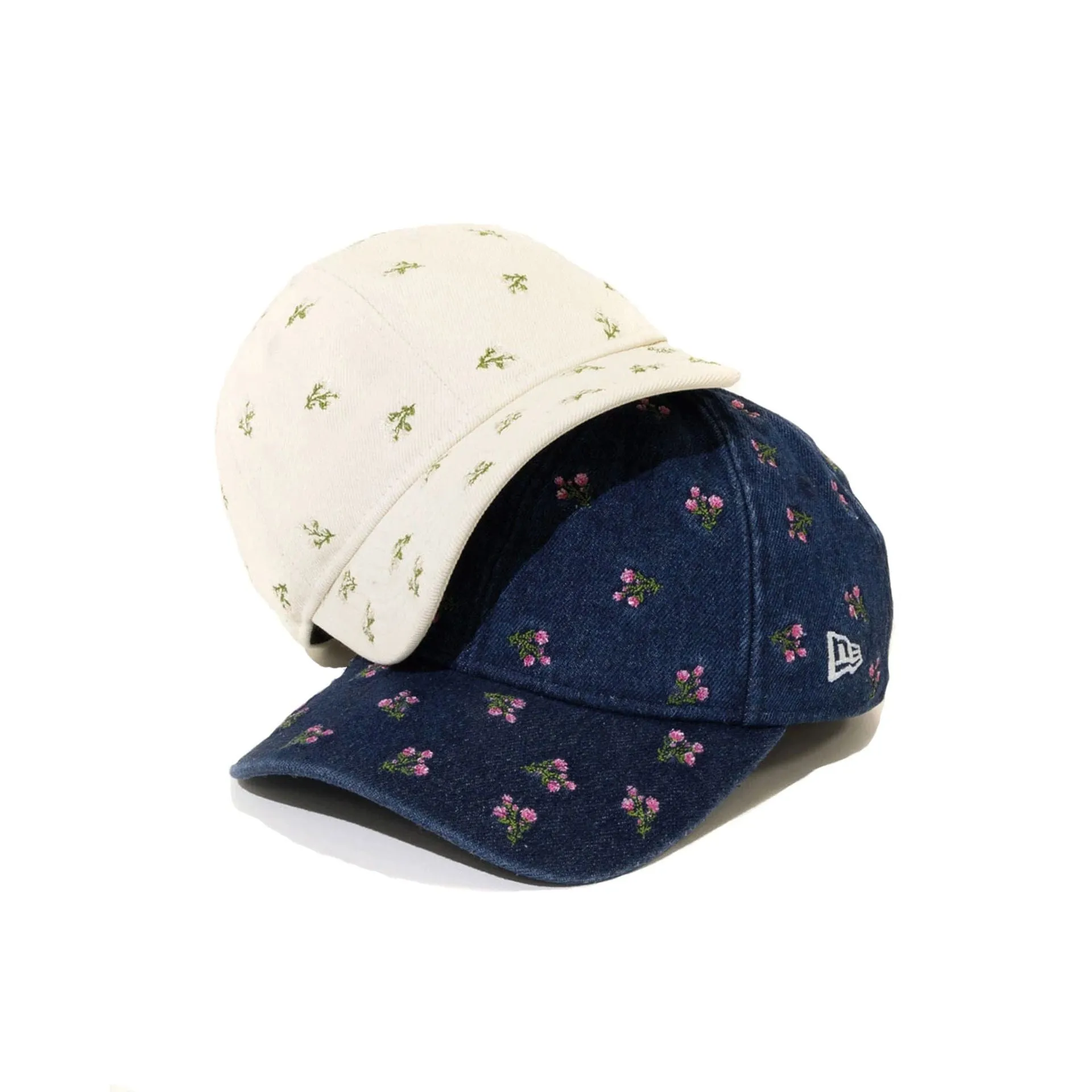 Womens New Era Floral Denim Navy 9TWENTY Adjustable Cap Billy J
