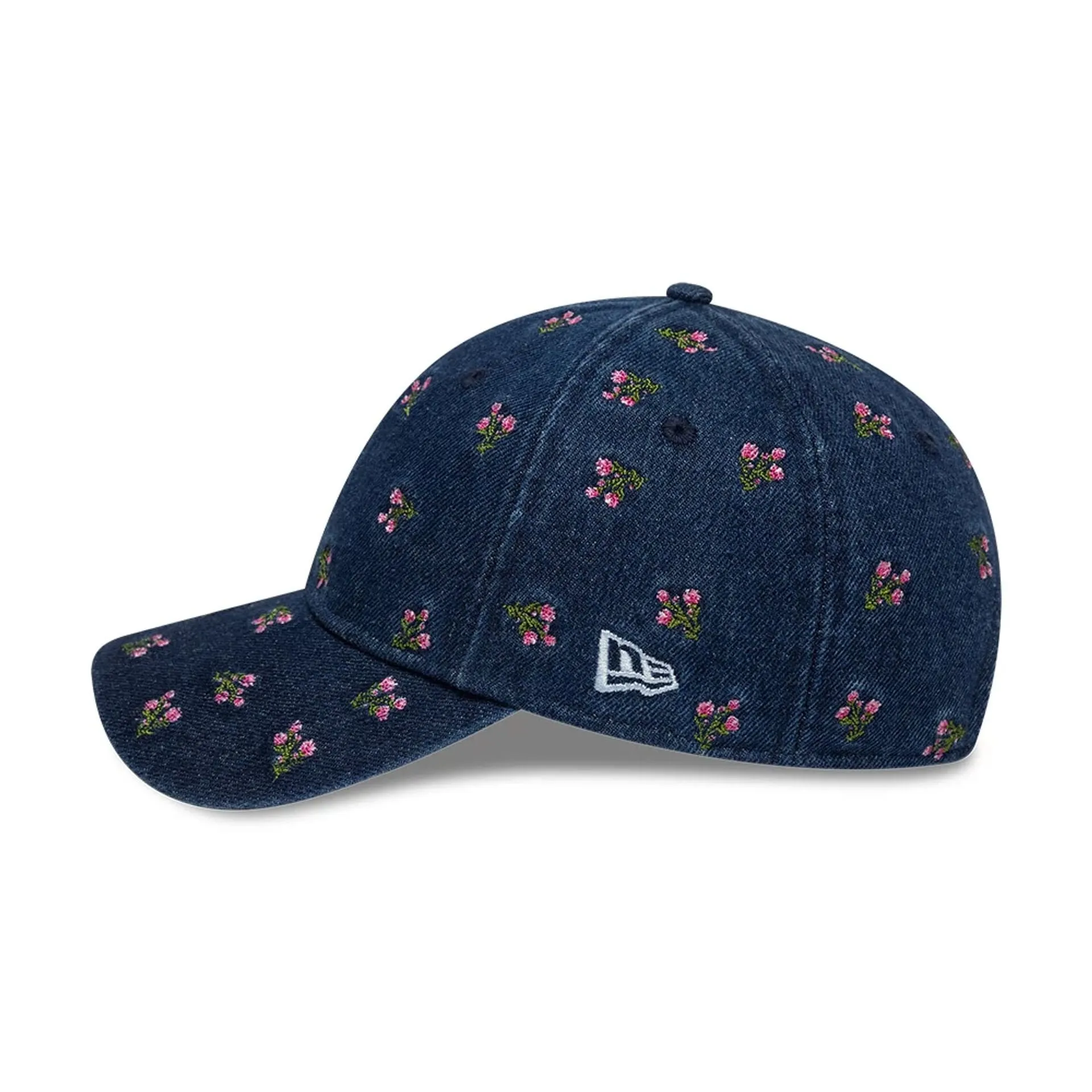 Womens New Era Floral Denim Navy 9TWENTY Adjustable Cap Billy J