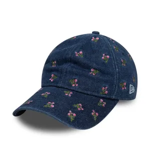 Womens New Era Floral Denim Navy 9TWENTY Adjustable Cap Billy J