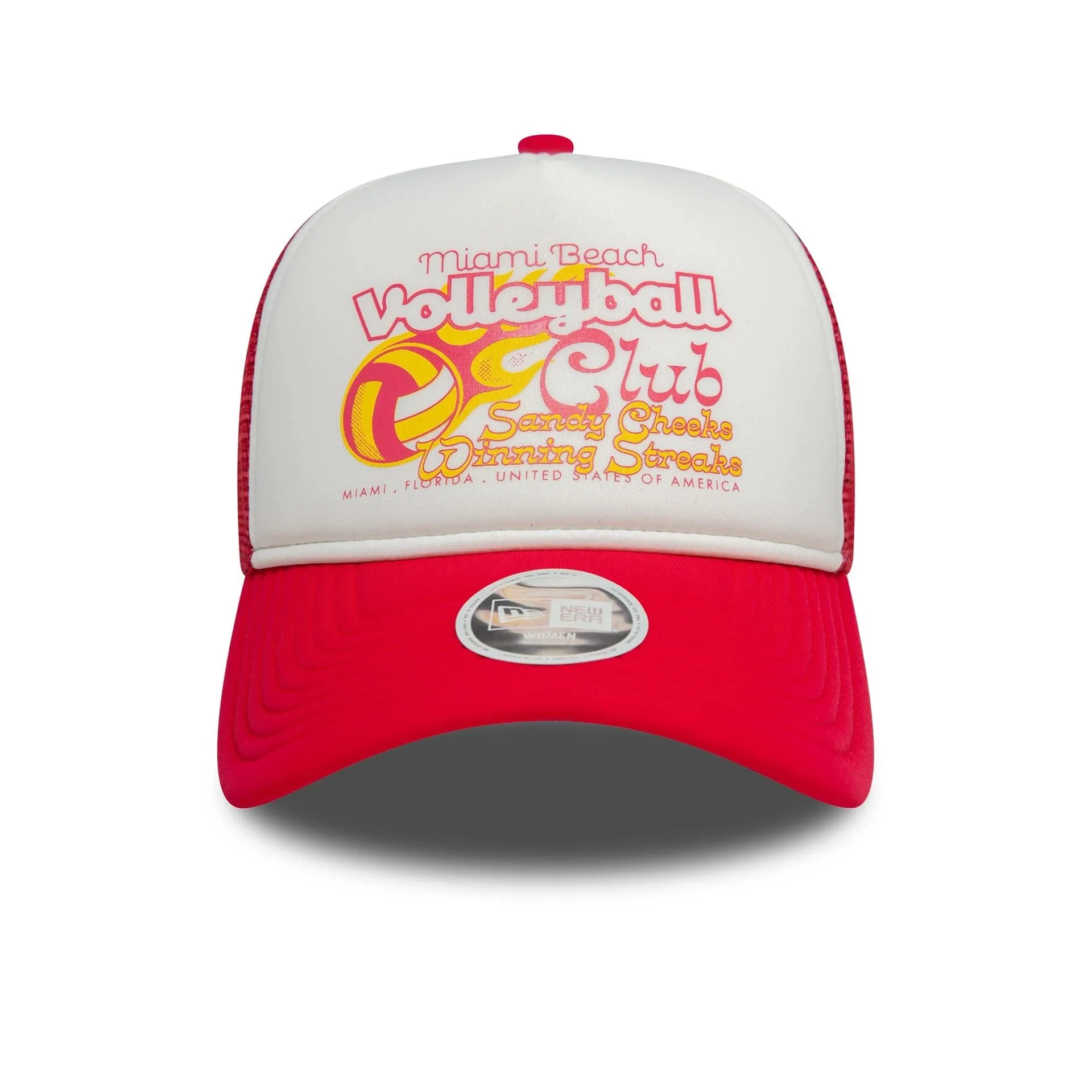 Womens New Era Foam Bright Pink 9FORTY A-Frame Trucker Adjustable Cap Billy J