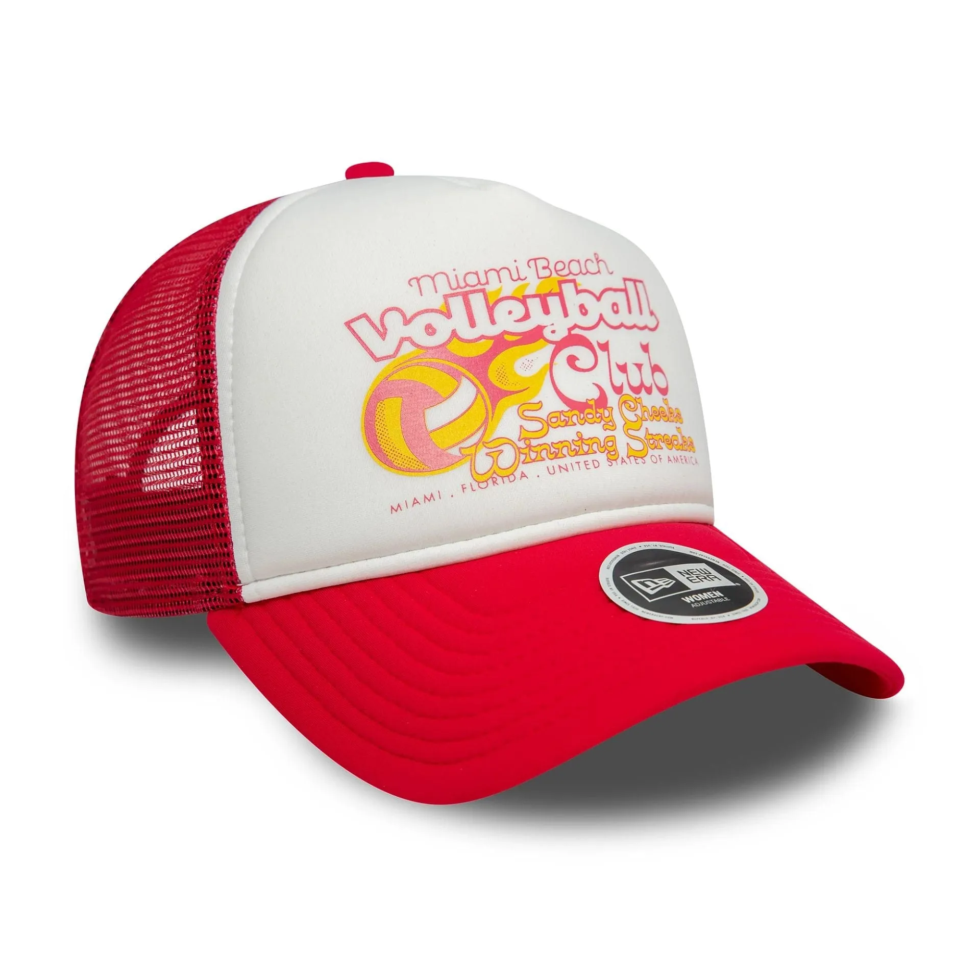 Womens New Era Foam Bright Pink 9FORTY A-Frame Trucker Adjustable Cap Billy J