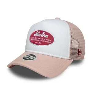 Womens New Era Oval Patch Pastel Pink 9FORTY A-Frame Trucker Adjustable Cap Billy J