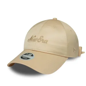Womens New Era Satin Bow Light Beige 9TWENTY Adjustable Cap Billy J